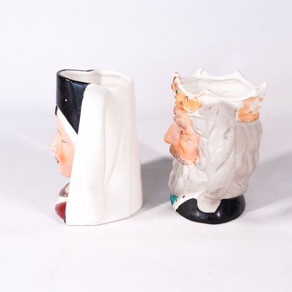 Nasco Japan King Arthur & Queen Guinevere Toby Coffee Mug Tea Cup Vintage Heads - Picture 4 of 8